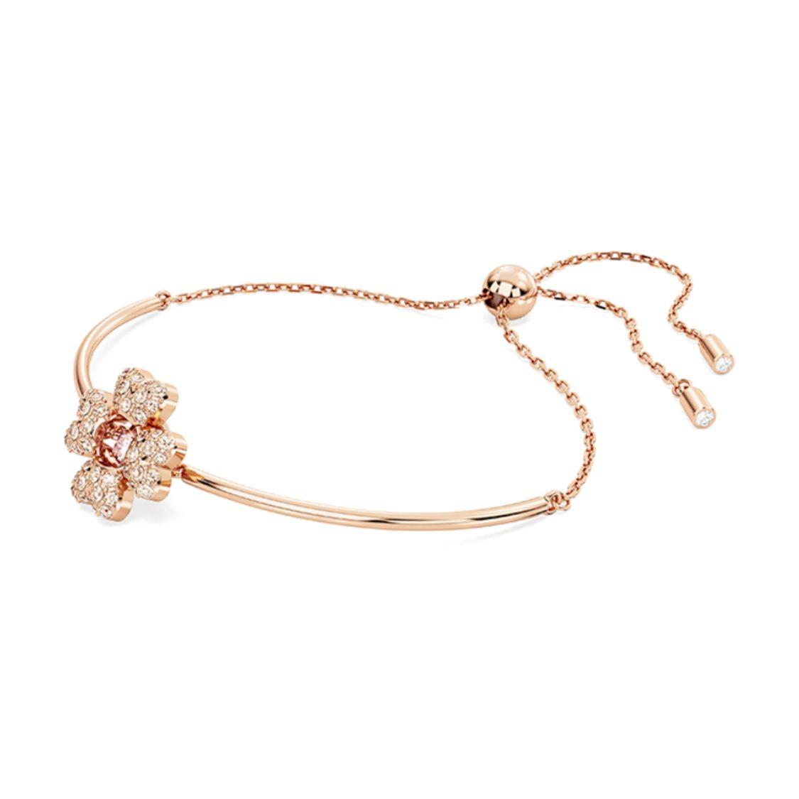 Swarovski Idyllia Four Leaf Clover Inlaid Decoration Imitation Crystal Bracelet Women bracelet Rose-Gold 5674487 Shopping Bag