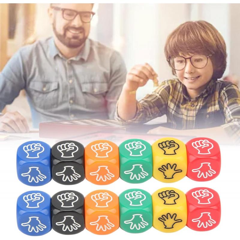 Rock Paper Scissors Dice Set, 6pcs Game Dice With 6 Sides 6 Colors, 20mm Decision Dice For Adults, Kids And Family Party Games