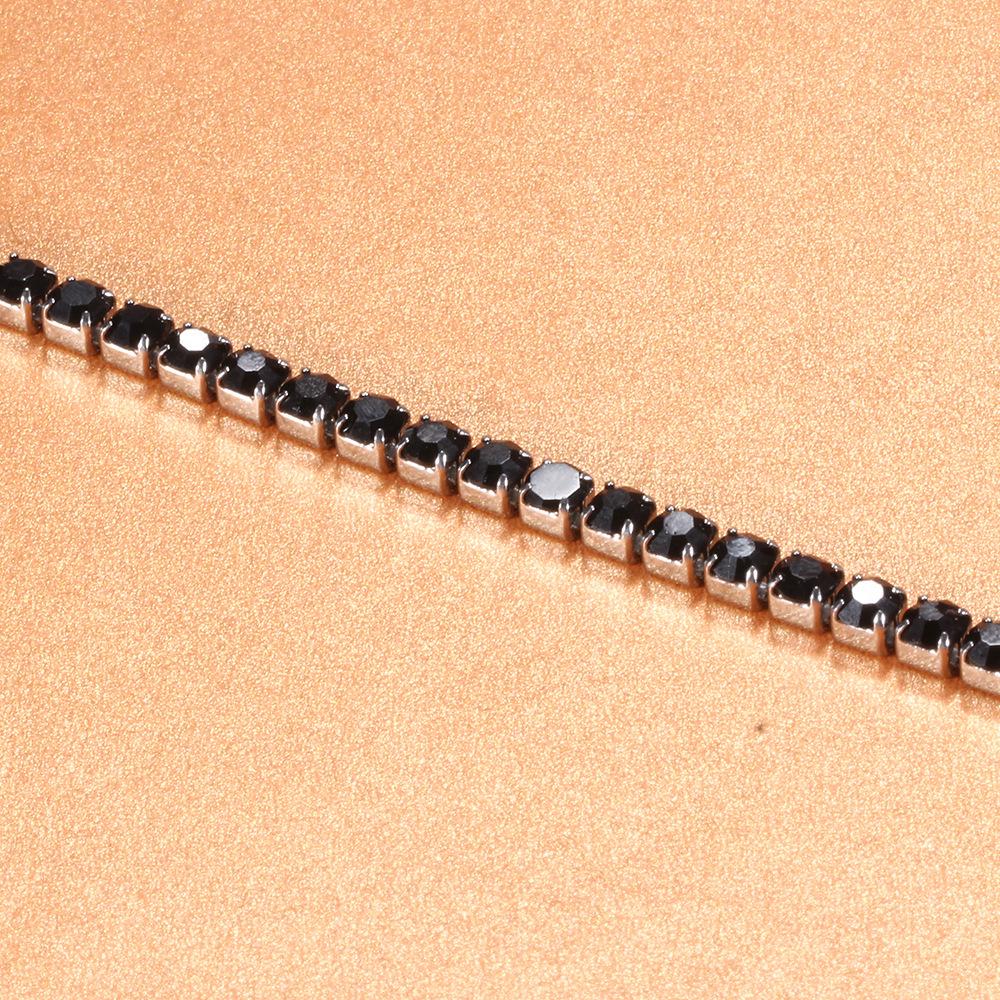 Adjustable Titanium Double Buckle Zircon Bracelet – Stainless Steel Simple Tennis Chain Fashion Accessory