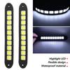 Car Exterior Accessories 2Pcs Car LED Daytime Running Light DRL COB White Waterproof Flexible Silicone Highlight Auto COB Lamp
