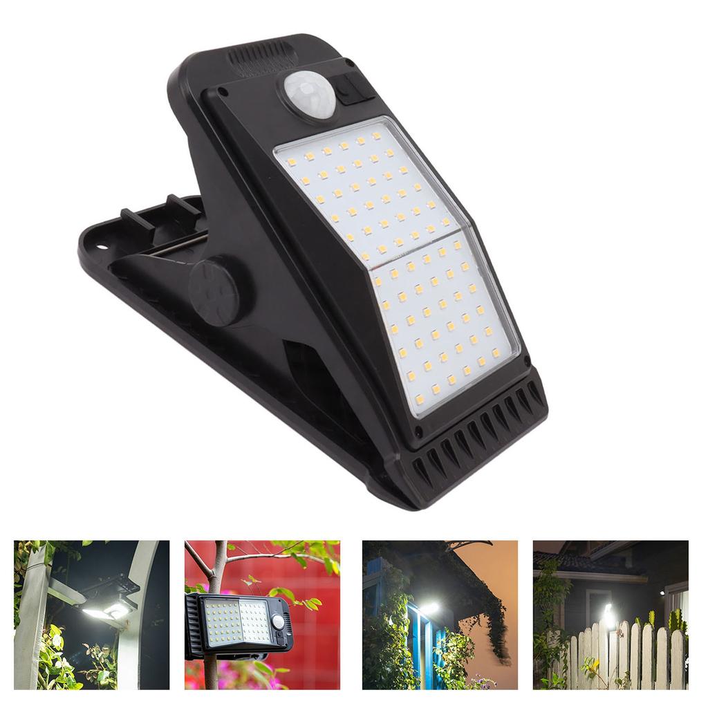 1 PC USB Solar Clip Lamp With Built in Battery USB Human Body Induction 72 Led Light for Outdoor Courtyard Garden Terrace
