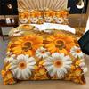 Sunflower Butterfly Floral Print Duvet Cover Set Comforter Cover Bedding Set No Filler Boho Adult Bedroom Soft Bedding Decor
