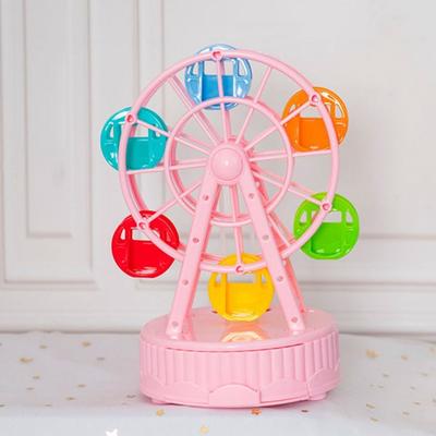 Durable Easy To Use Ferris Wheel Music Box Plastic Exquisite Rotating Music Box Cartoon Cake Model Ornaments Table