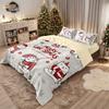 3pcs Christmas Cartoon Kitten Printed Chipless Bedding Set Soft Dormitory Bedroom Multiple Sizes Machine Washable