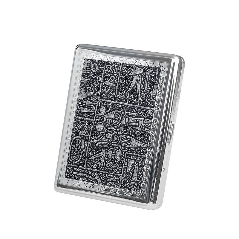 10cm Portable Metal Cigarette Case with Mirror - Double-Sided, Fashionable Smoking Set