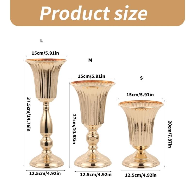 Desktop Metal Trumpets Centerpieces Vase Gold Flowers Vase Welcome Area Road Guide