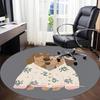 1pc Floral Hearts Dachshund Office Round Area Rug, Under Office Chairs Bedroom Living Room Home Decor, Room Deco