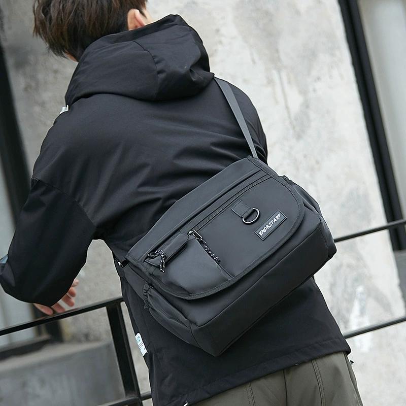 Men Canvas Messenger Bag, Large Capacity Casual Postman Style Single Shoulder Crossbody Bag