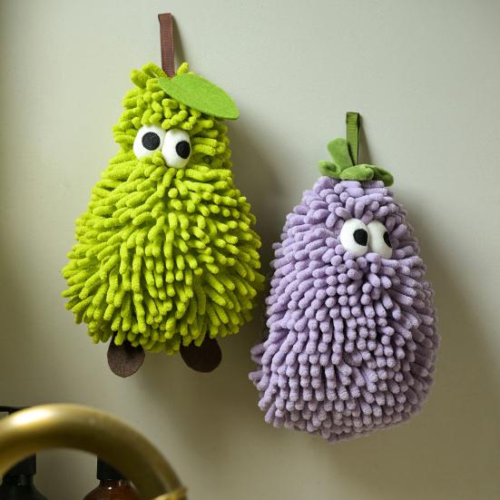 Chenille Hand Towel Soft Absorbent Microfiber Towels Bathroom Three-dimensional Fruit Shape Quick Drying Hand Towel