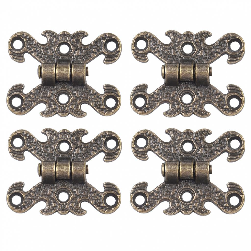 4pcs Zinc Alloy Hinge Antique Hinge Furniture Hardware Accessories