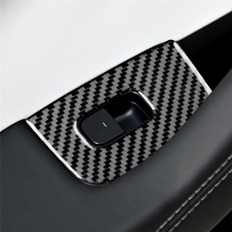 Soft Carbon Fiber For Tesla Model 3 Highland 2024 Car Window Lifter Switch Cover Trim Sticker Interior Accessories