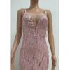 Summer Women's Holiday Style Deep V See-through Sequin Dress French Fringe Halter Dress