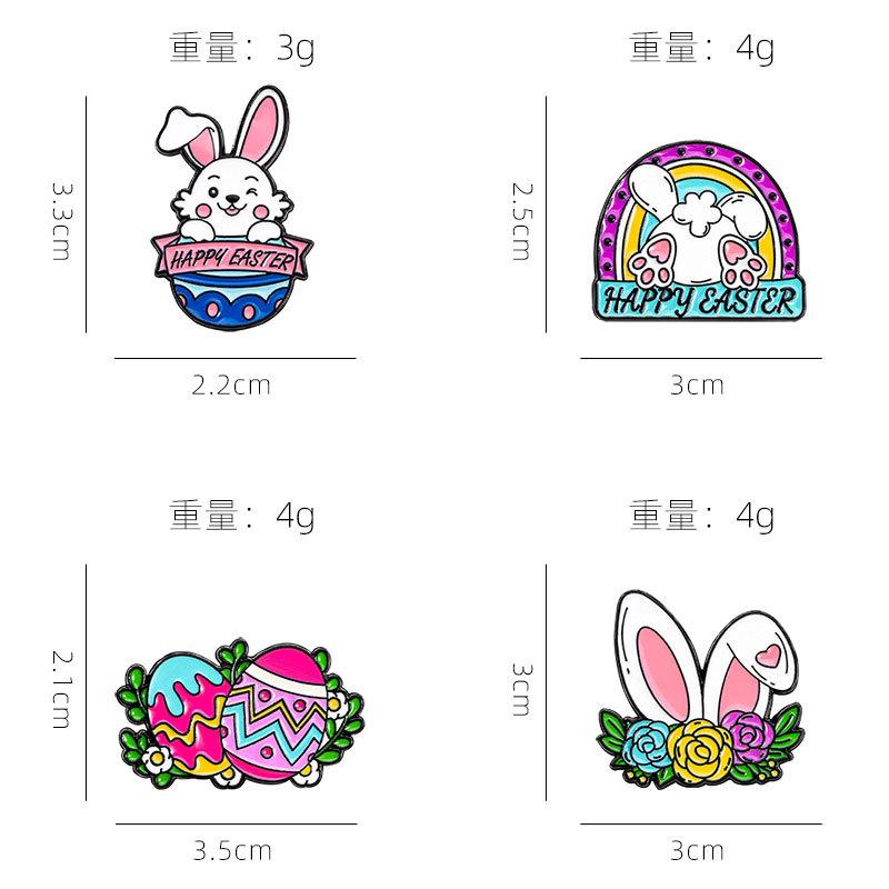 Easter cute rabbit brooch summer female tide bag accessories egg metal badge backpack pin accessories