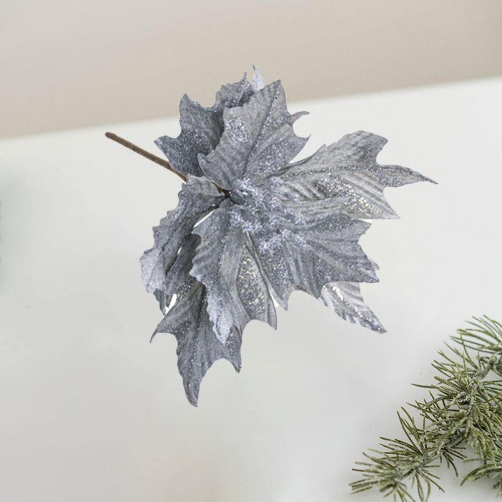 Handmade Artificial Xmas Flower Lightweight Fake Christmas Flower  Home Decor