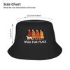 Walking Spiritual Monk Aloka Dog Walk For Peace Bucket Hat For Unisex  Fisherman Hats Trendy Fishing Caps Portable Harajuku Hats