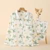 Crepe Cotton Square Collar Women's Spring and Summer New Small Fresh Pajamas Loungewear Loose Large Size Set Long Sleeves