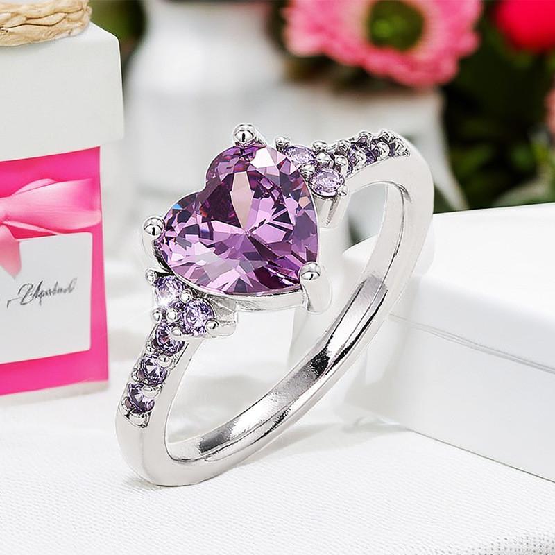 

Кольца Sterling Purple Love, новые модные украшения для женщин, свадебные, помолвочные, вечерние, темпераментные, женские аксессуары, подарок 9
