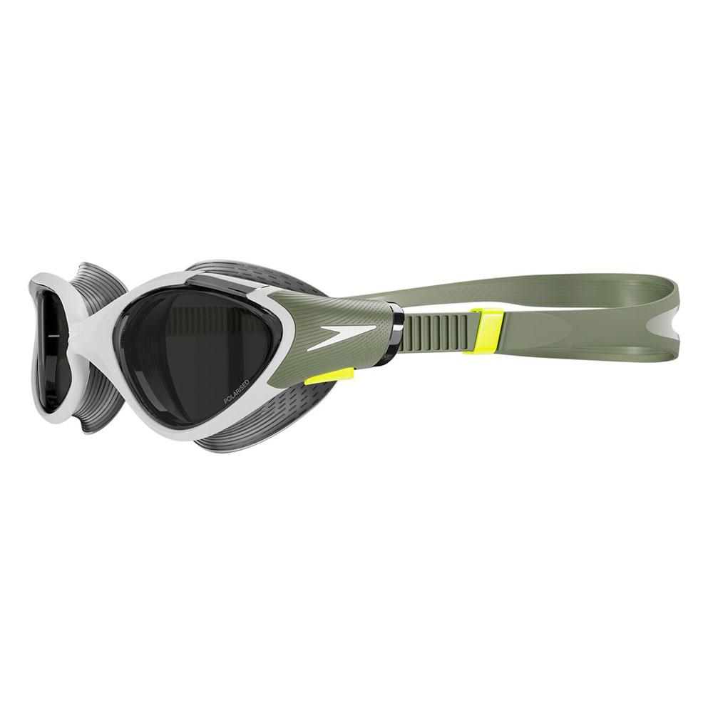 Speedo Biofuse Swimming Glasses Polarized Green and White