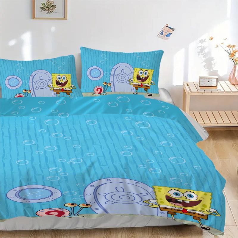 

SpongeBob SquarePants Bedding Set - 3 Piece Comforter Cover Gift for Bedroom,Includes No InsertB113 135x200cm