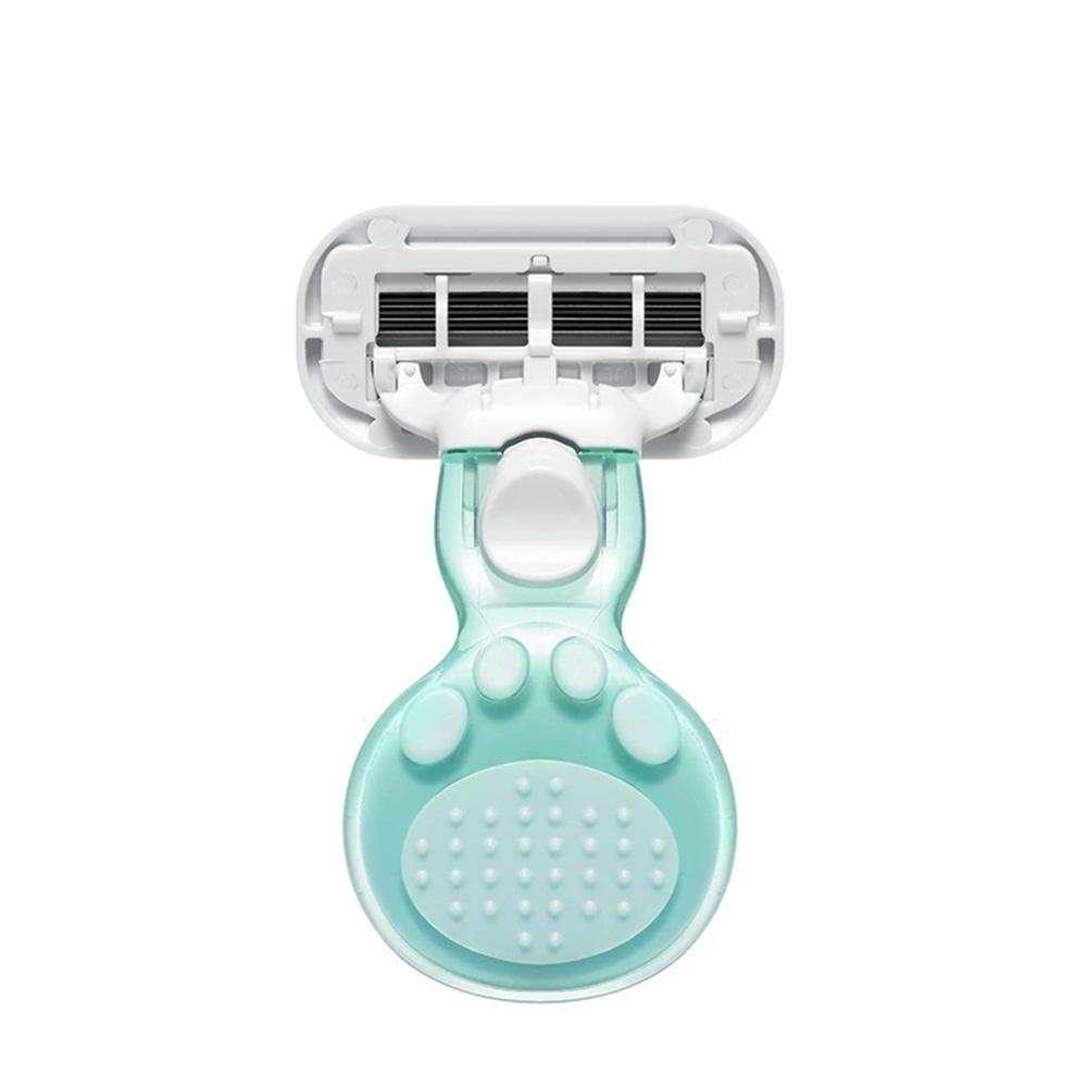 

Портативная женская дорожная бритва для лица, ног, зоны бикини, тела, бритва для удаления волос с защитной сеткой, лезвием и чехлом, ручная мини-бритва с ручкой, набор зелёный