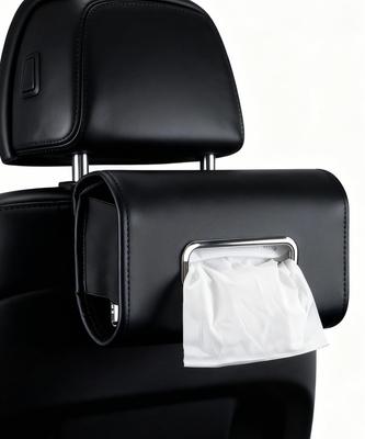 Car Tissue Case with All Tissue Tissue PU Large Fits Headrest Sun Visor Stylish Car Storage [Compatible Vehicles] Box/In-Car Cover, Leather, Slim,