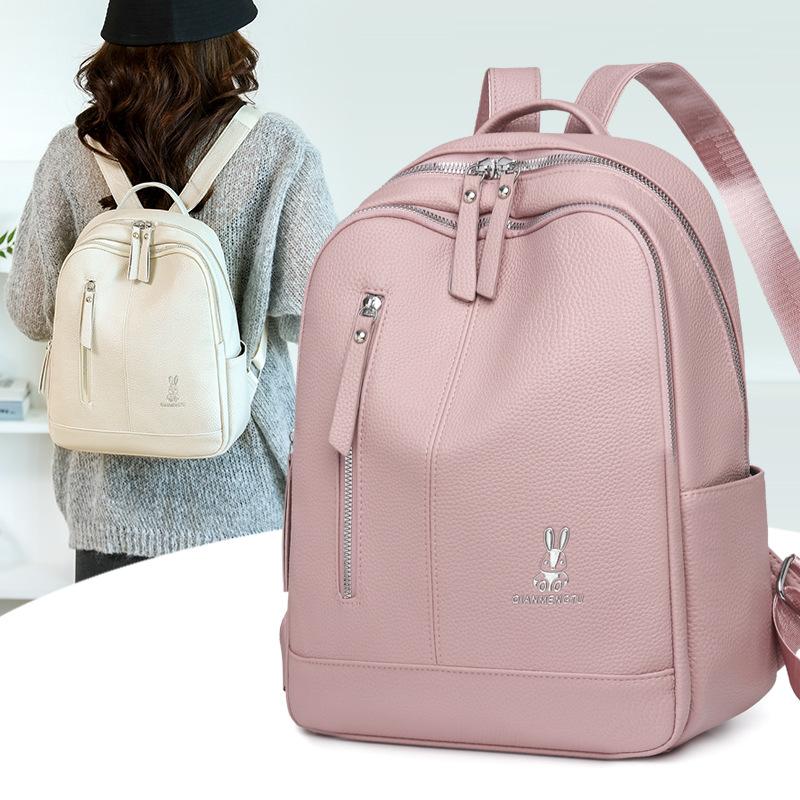 

Backpack Women s New Trendy Commuter Simple Large Capacity Backpack Shoulder Bag Leisure Travel Bag Women s Bag Fashion розовый