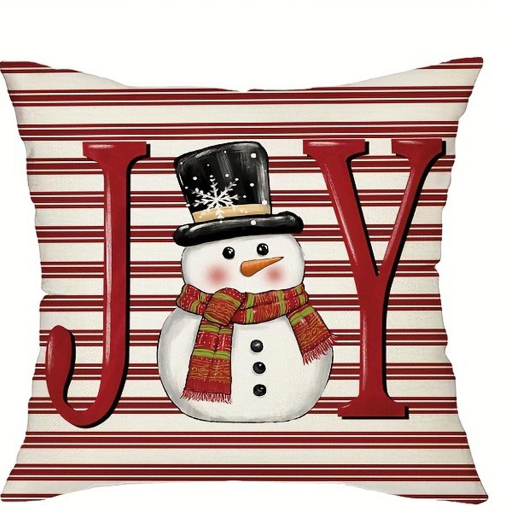 Christmas Decoration Pillowcase Fawn Christmas Tree Red Pillow Cover Living Room Sofa Cushion Cover Room Home Decoration 45x45cm