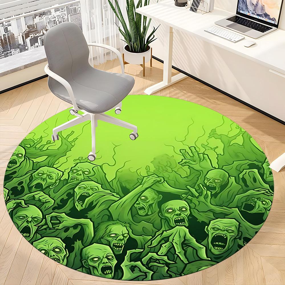 1PCZombie Swarm Office Round Area Rug, Mat Suitable For Office, Under Office Chairs Bedroom Living Room Home Decor, Room Deco