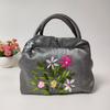 Zipper women's bag handmade ribbon embroidered bag mother shopping bag handbag bag wedding bag