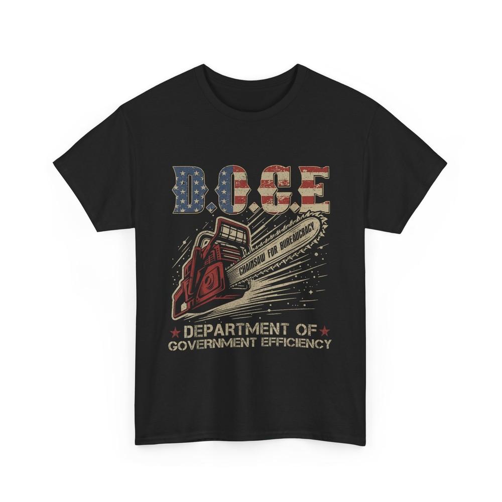 

Chainsaw for Bureaucracy Shirt, Funny D.O.G.E DOGE USA Flag Vintage Shirt M