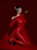 Women Oil Shiny Full Body Long Sleeve Glossy Jumpsuit Female Bodystockings Ultra-Thin Transparent Open Crotch Pantyhose Bodysuit