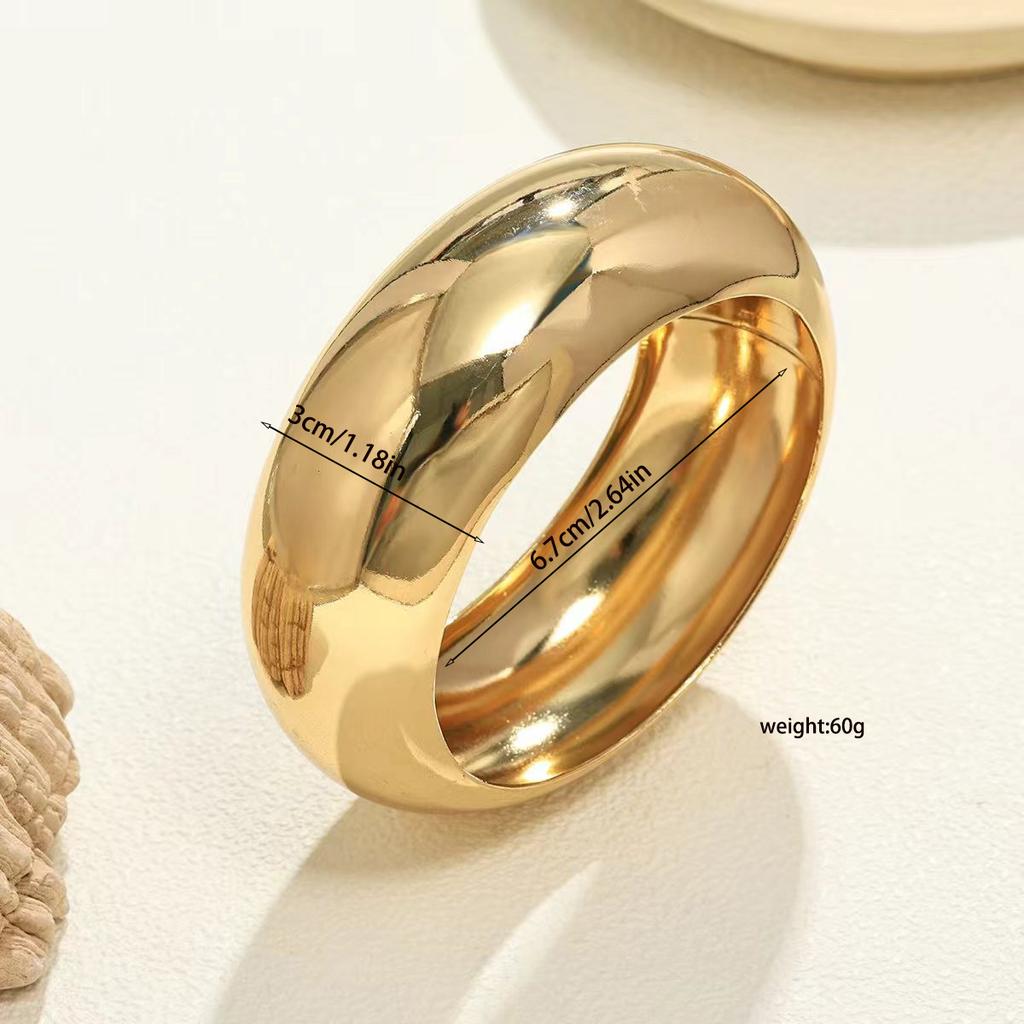 European and American cold wind plain ring open bracelet women exaggerated retro elegant fashion personality wide face bracelet