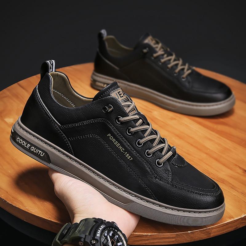 Men's shoes new winter men's casual leather shoes trendy versatile sports trendy shoes men's small white board shoes