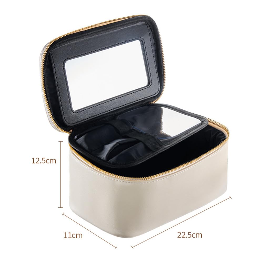 FLORPERRY Makeup Makeup Cosmetic Storage Makeup Small Item Storage Cosmetic Travel Travel Storage Vanity Business White Pouch, Multifunctional,