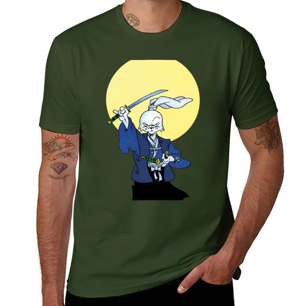 Usagi Yojimbo Usagi Kaninchen Samurai Mond Katana Schwert Kimono Ronin Miyamoto Usagi Stan Sakai Japan Edo-Zeit E T-Shirt