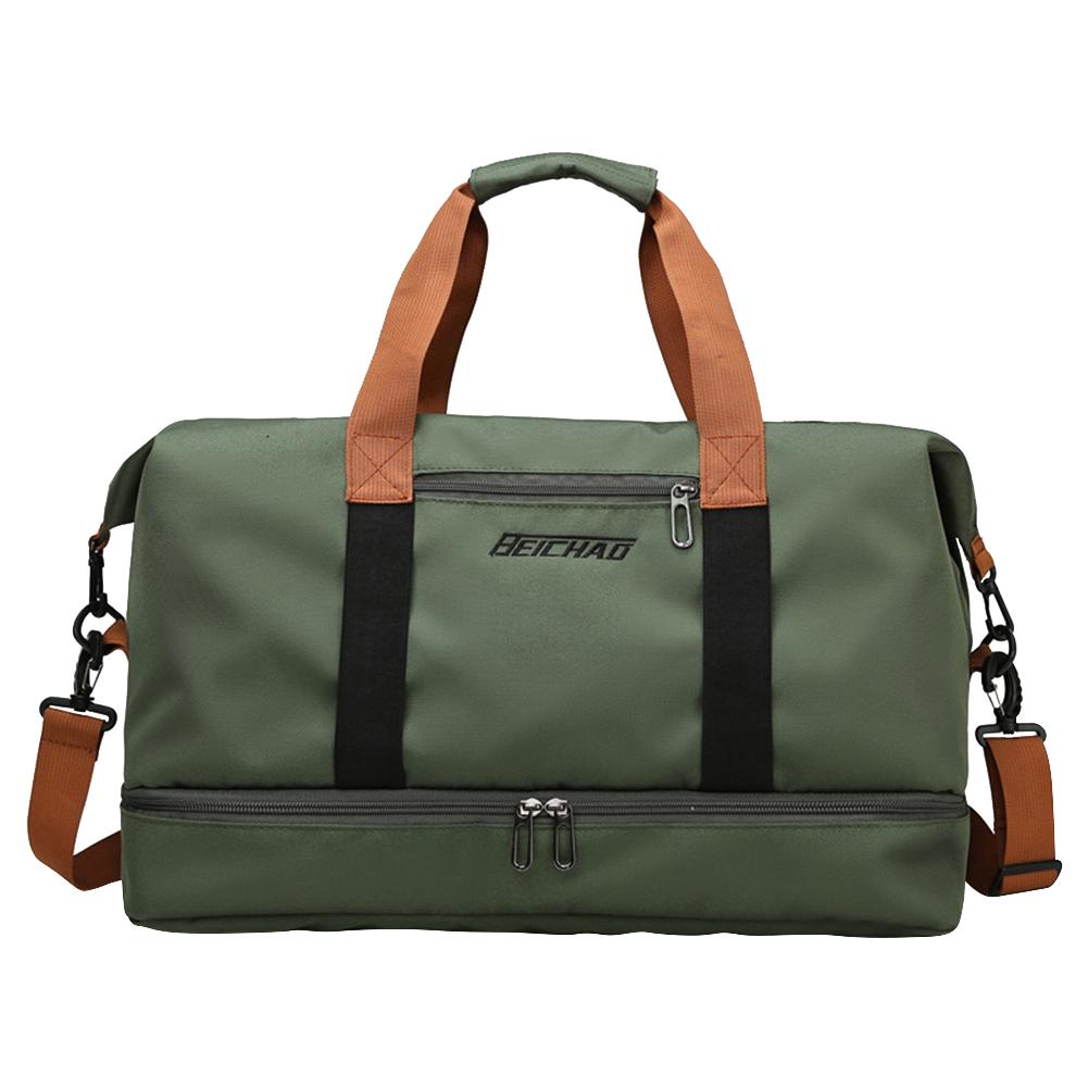 

Casual Travel Luggage Bag Large Capacity Shoulder Crossbody Bag Women Men Waterproof for Weekend for Fitness Swimming зелёный