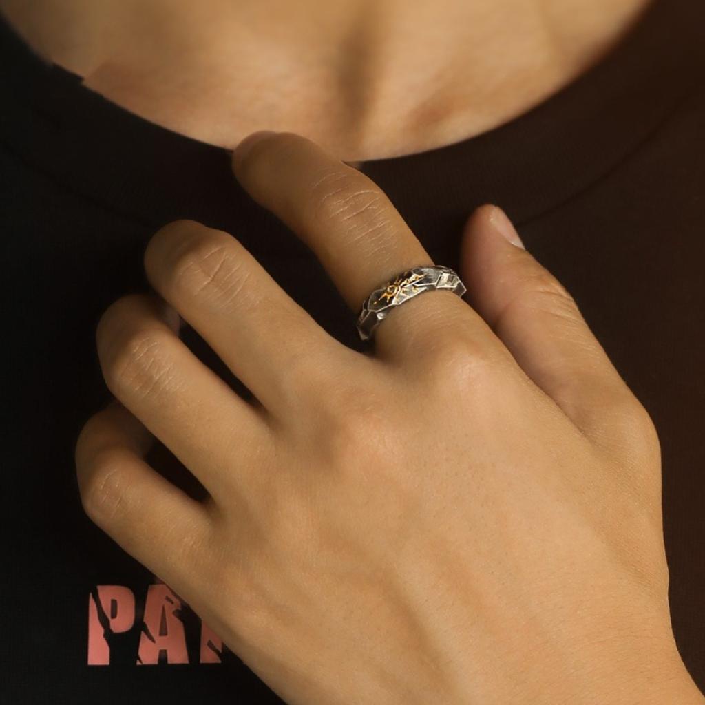 Anello Totem Pietra dei Desideri Regolabile, Gioielli Punk in Acciaio Inossidabile per Donne Uomini, Vestibilità Comoda Usura Quotidiana Idea Regalo