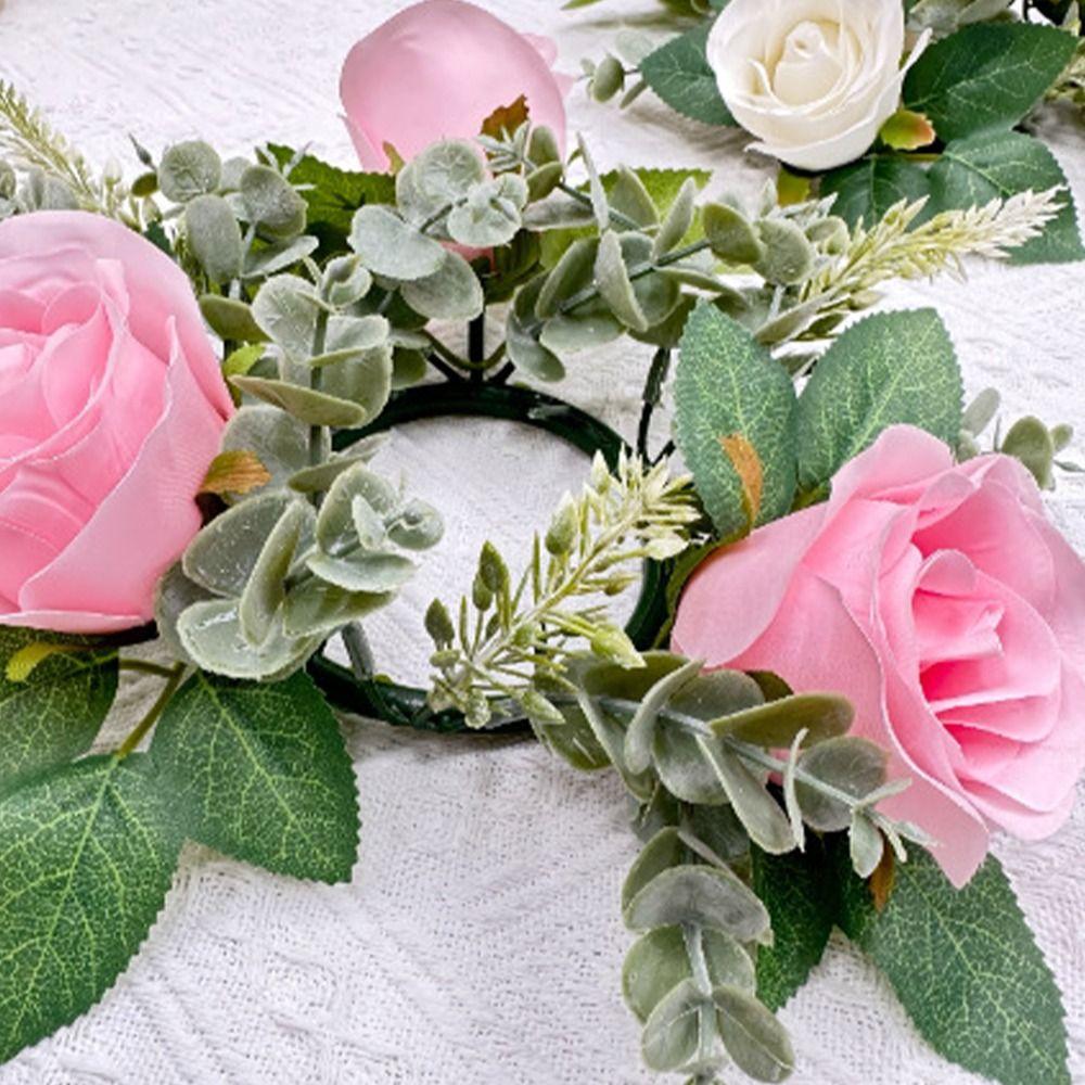 Romantic Rose Candlestick Exquisite Aromatherapy Candlestick Crafts Wreath Ring  Gift