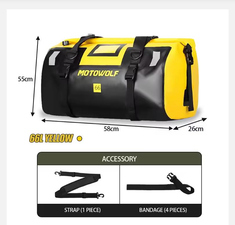 Motorcycle Waterproof Tail Bag Travel Outdoor Dry Luggage Roll Pack Bag 40/66 Motorbike Luggage Backpack Motorcycle Seat Bag