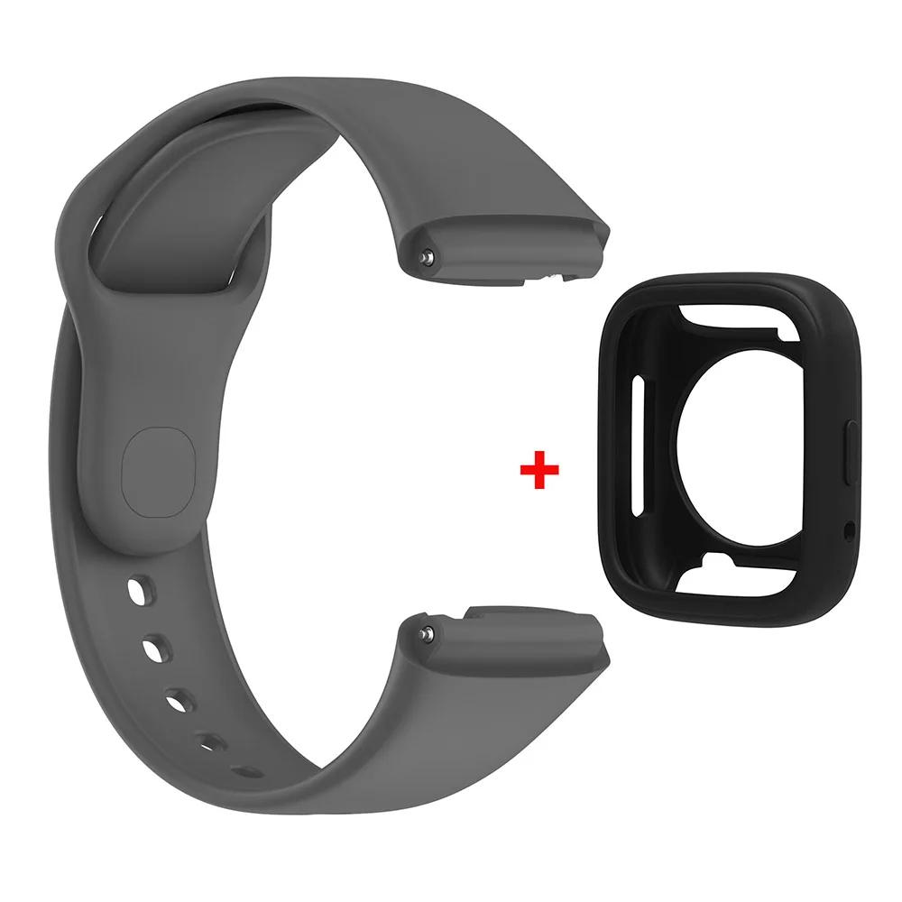 Silicone Strap For Redmi Watch 3 Active/Lite Bracelet Watchband + Protective Case Shell