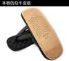 Asakusa In Black Folding Geta Sandals with Cowhide with Japanese Shoe [Made Japan] Men's Soles, "Saya" (Super Comfortable!) Inden-style Straps. Men's