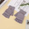 Outdoor Winter Half Finger Gloves Plush Warm Touchscreen Gloves Thickened Imitation Cashmere Flip Cover Gloves For Women Men