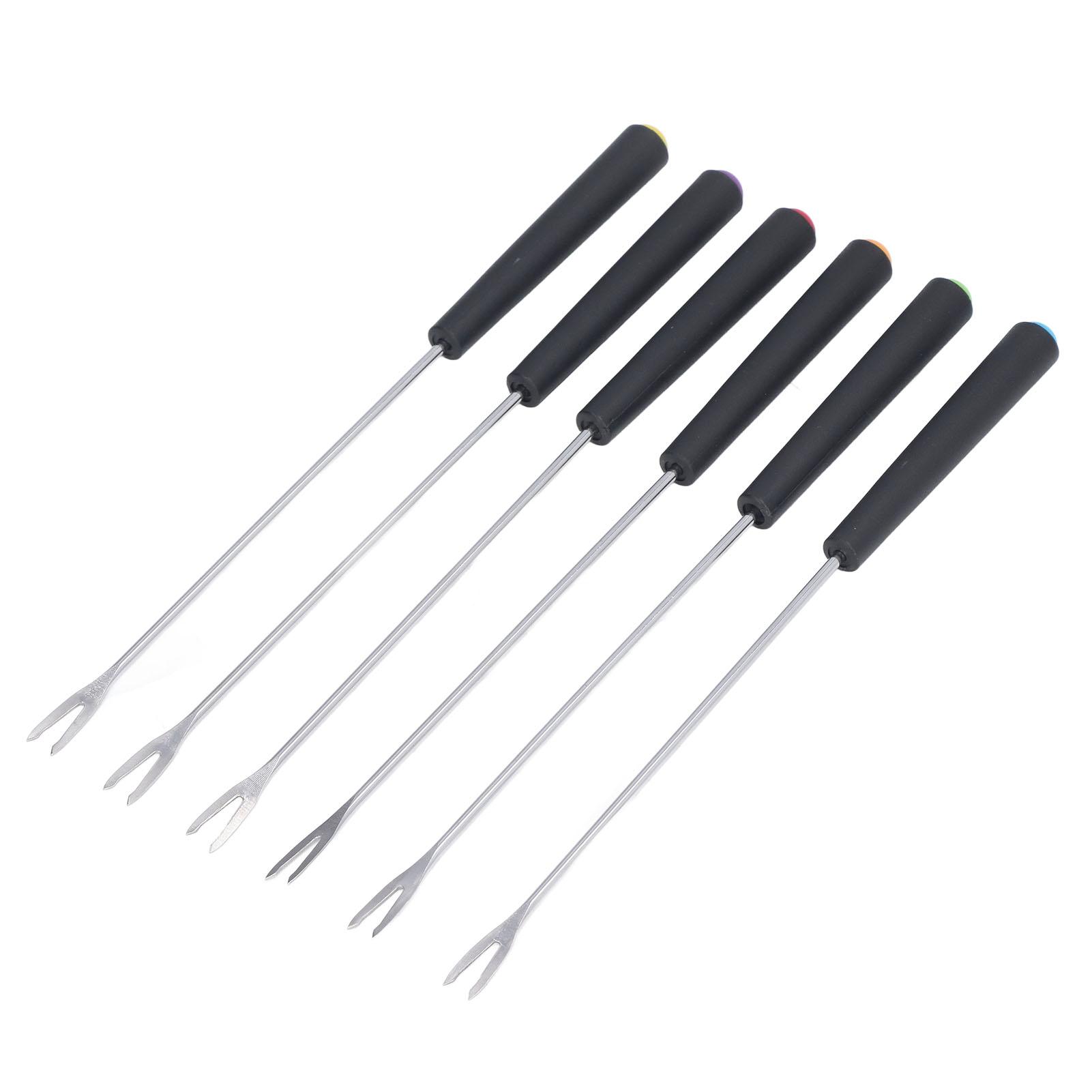 

6 шт. вилки для фондю из нержавеющей стали, устойчивые к коррозии длинные вилки для торта, шоколада, фруктов, сырного фондю