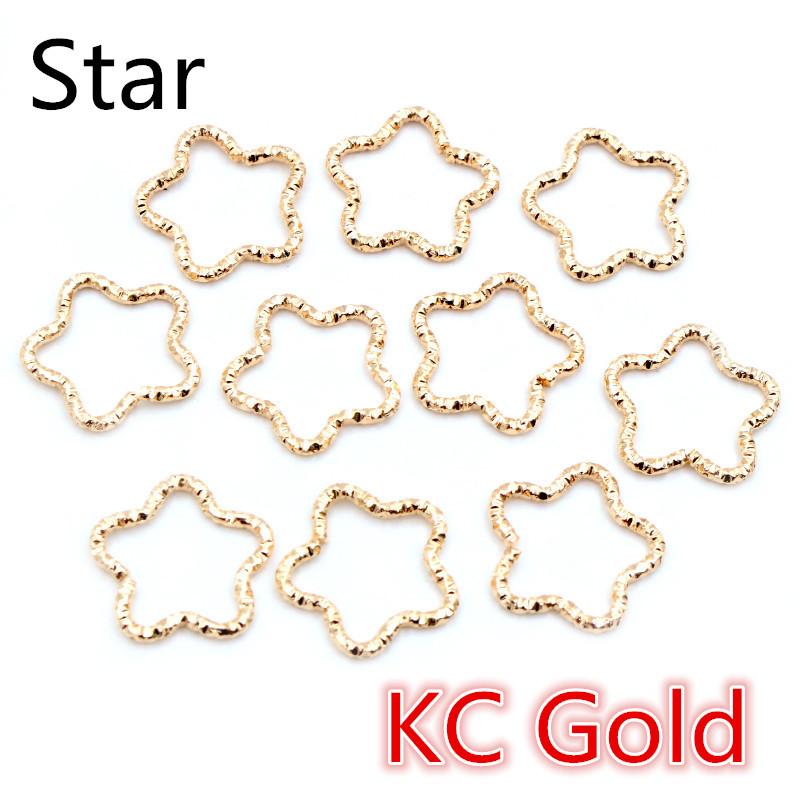 50pcs/lot Gold Silver Plated Heart Star Jump Rings Twisted Split Rings Spacer Connectors For Jewelry Making Making Supplies