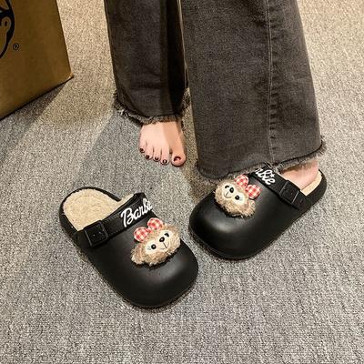 Niedliche Baumwollpantoffeln Damen Outdoor 2025 Herbst und Winter neue Mode vielseitig Samt warm zwei Tragearten Baumwollpantoffeln Damen