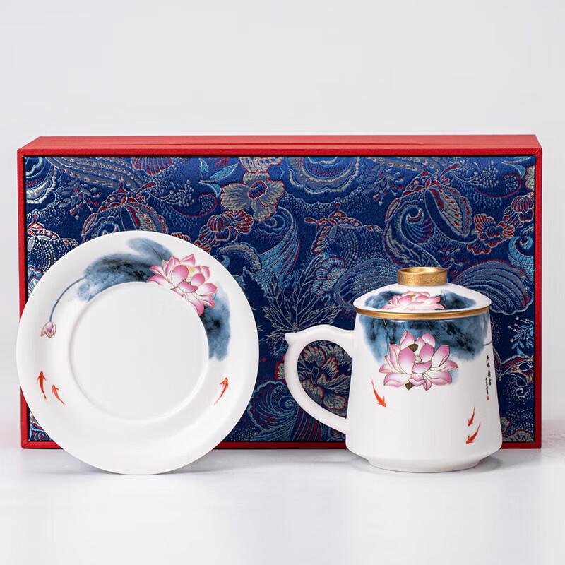 Yuyan Chinese White Porcelain Office Tea Set with Filter