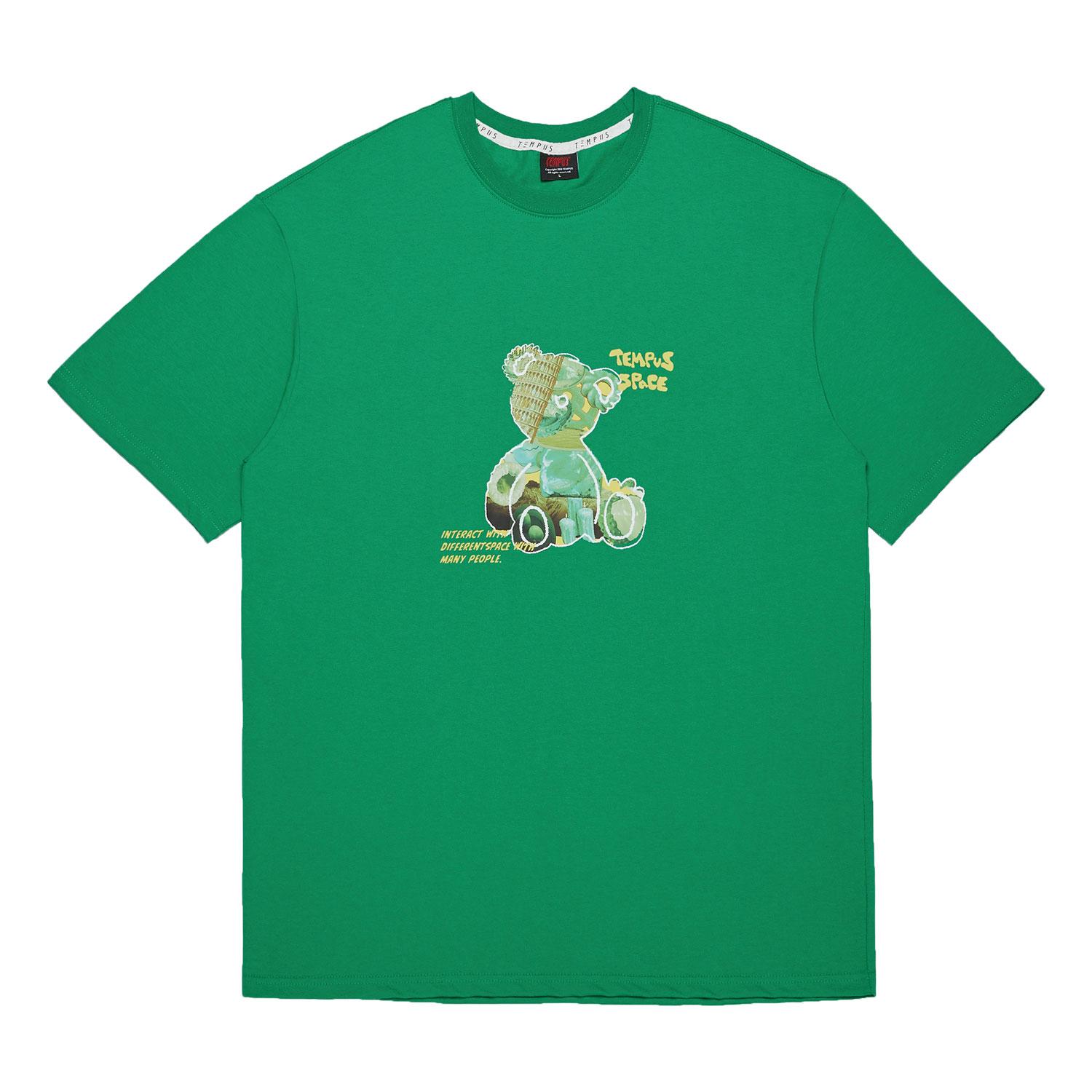 Tempus Studio Space Bear Big Logo T-Shirts [Green] S