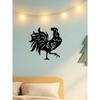 Metal Rooster Wall Art, Black Iron Indoor Outdoor Sculpture, Farmhouse Home Decor Gift for Chicken Lovers, Waterproof Rustproof Hanging Ornament