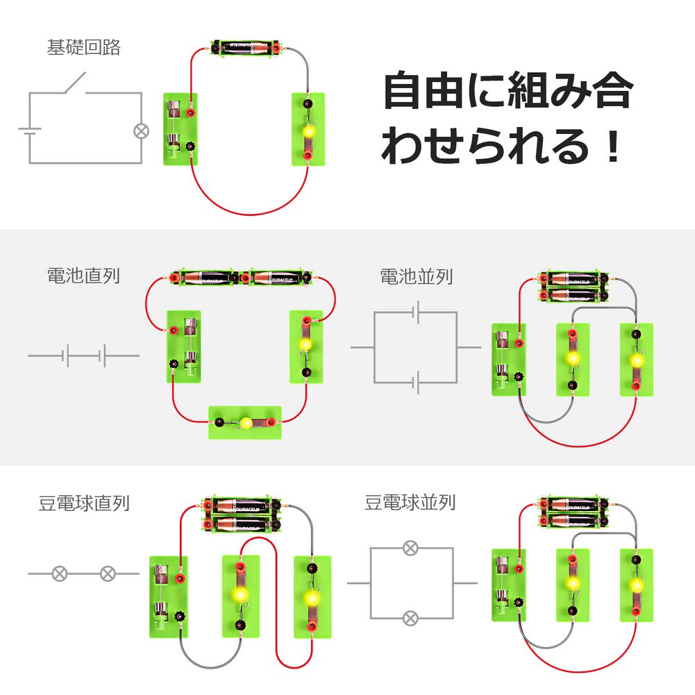 DETEKER Electrical Circuit Experiment Educational Science Experiment for Elementary and Middle School Science Miniature Light Bulb Experiment Science