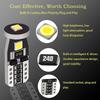 2/10 PCS T10 W5W LED Bulbs CANBUS Car Interior Dome Door Map Trunk License Plate Lights 12V 3030-3SMD 200LM 6000K Bright White Bulbs 7